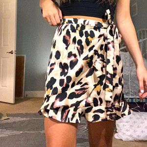 Cheetah Print Wrap Skirt